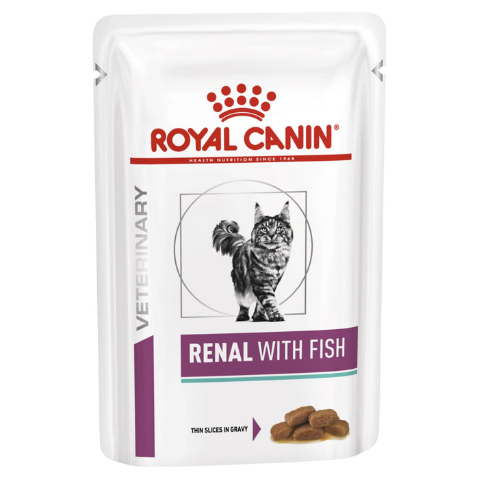Royal Canin Veterinary Diet Cat Renal with Fish Wet Food Pouches 85g x 12-Habitat Pet Supplies