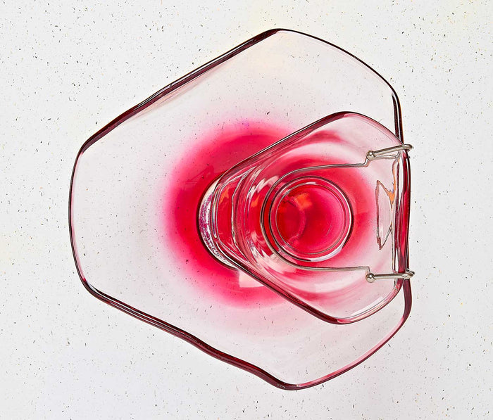 Vintage Anchor Hocking Pink Ombre Glass Chip and Dip - Lollygag