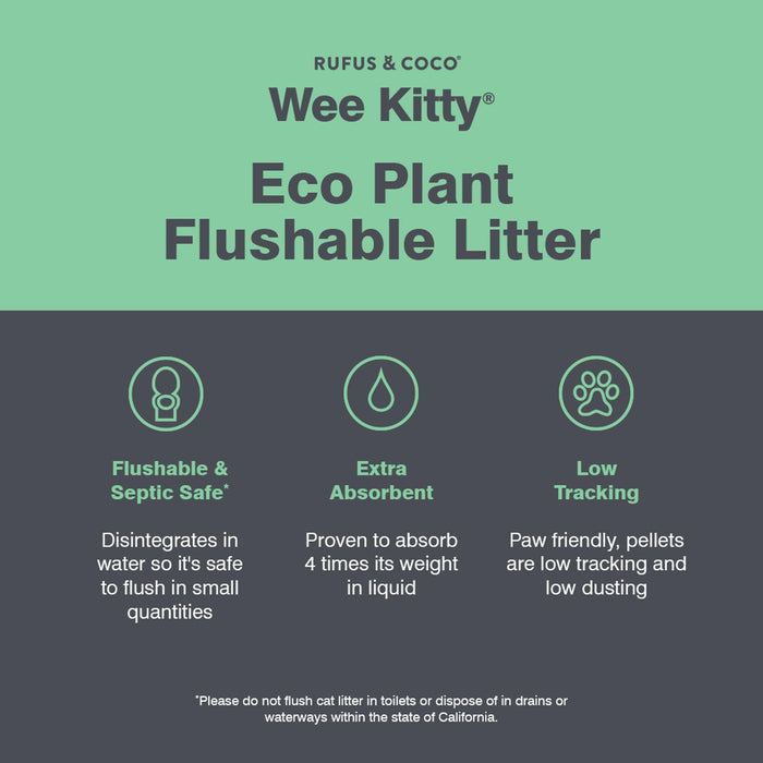 Rufus & Coco Wee Kitty Eco Plant Clumping Cat Litter 2kg