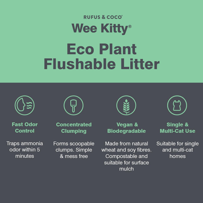 Rufus & Coco Wee Kitty Eco Plant Clumping Cat Litter 9kg
