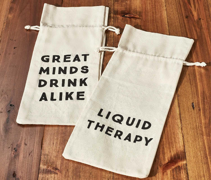 Canvas Wine Bags with phrase