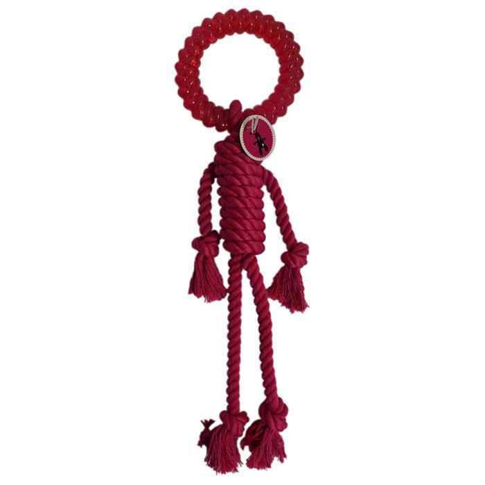 Scream Rope Man Pink Dog Toy
