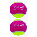 Scream Tennis Balls Medium Pink and Green Dog Toy 2 Pack-Habitat Pet Supplies