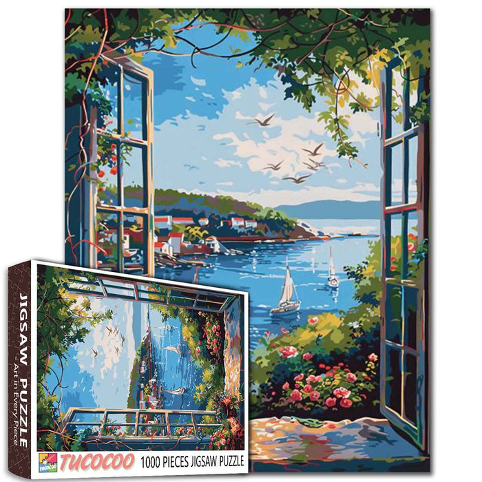 Seaside View from the Window Jigsaw Puzzle