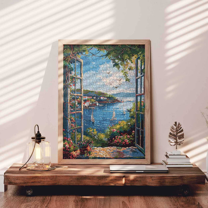 Seaside View from the Window Jigsaw Puzzle