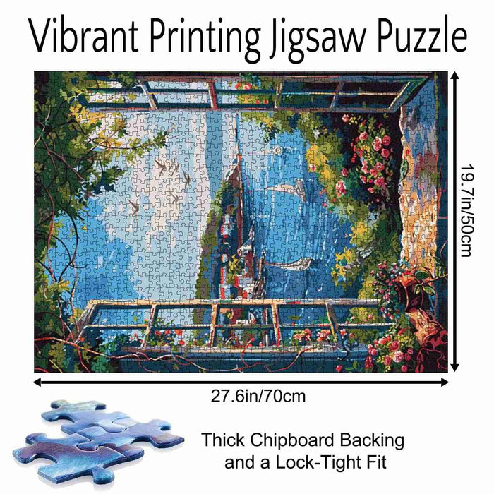 Seaside View from the Window Jigsaw Puzzle