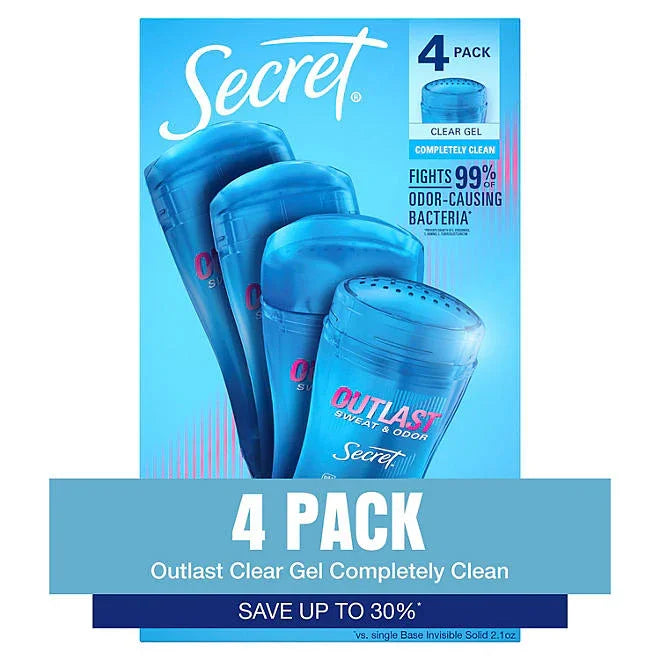 Secret Outlast Clear Gel Deodorant in Kenya - 4 Pack