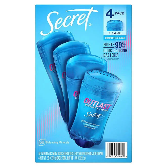 Secret Outlast Clear Gel Deodorant in Kenya - 4 Pack