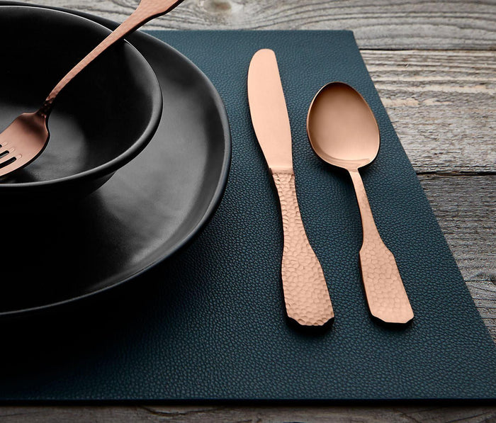 Sedona Hammered Matte Copper 5-Piece Flatware - lollygag