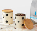 Stoneware Round Jars with Bamboo Wood Lid