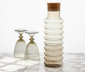 Vintage Smokey Topaz Glass Carafe and Mikasa Glasses Set - lollygag