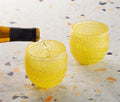 Vintage Spaghetti String Low Yellow Glass