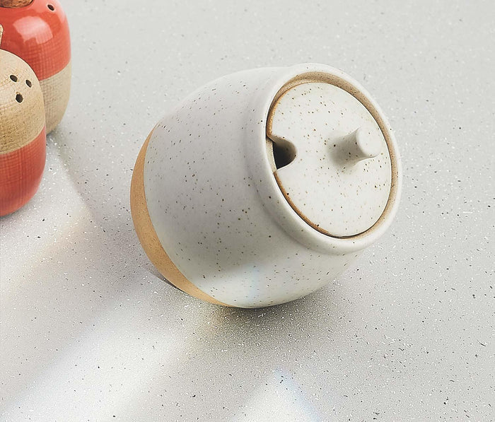 Solar Maison Stoneware Covered Sugar Pot/ Salt & Pepper Shaker Set- lollygag