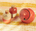 Solar Clay Stoneware Covered Sugar Pot & Salt & Pepper Set