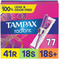 Tampax Radiant Tampons in Kenya - Trio Pack 77 Count