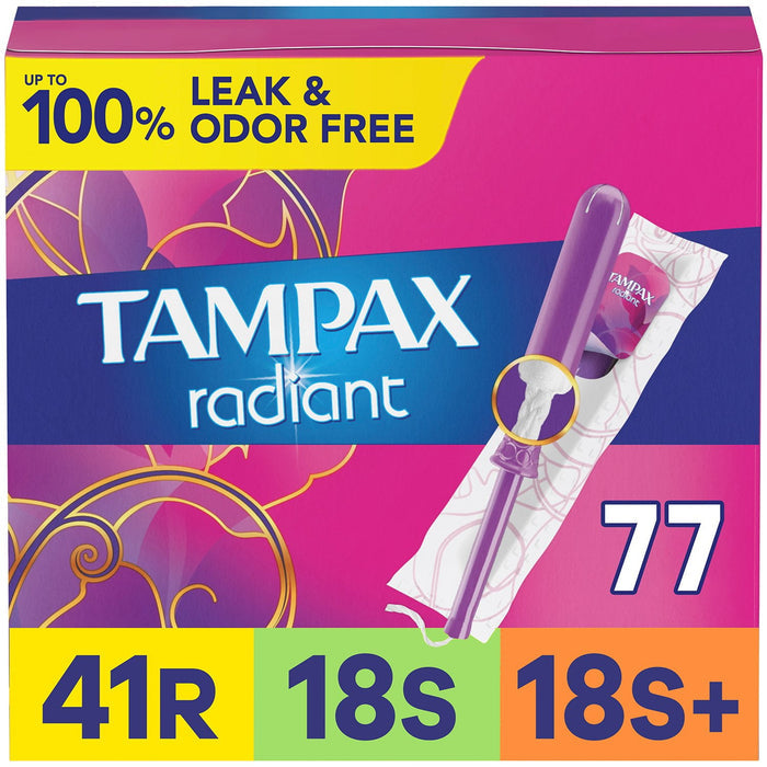 Tampax Radiant Tampons in Kenya - Trio Pack 77 Count