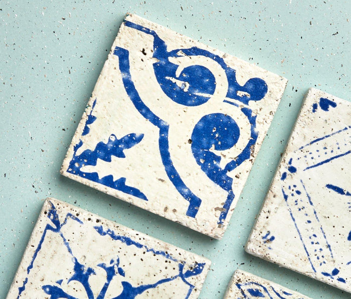 Moroccan Tile Cement  square Coasters