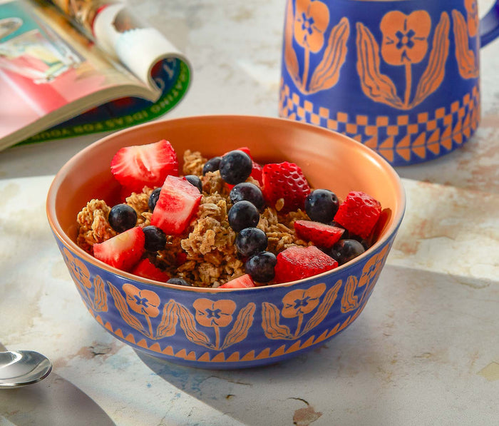 Floral patterned Teppi Imprint Mug and Bowl Breakfast Set  - lollygag