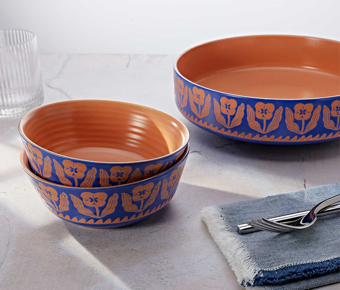 🔥 Teppi Imprint Large Low Serving Bowl Set - Lollygag