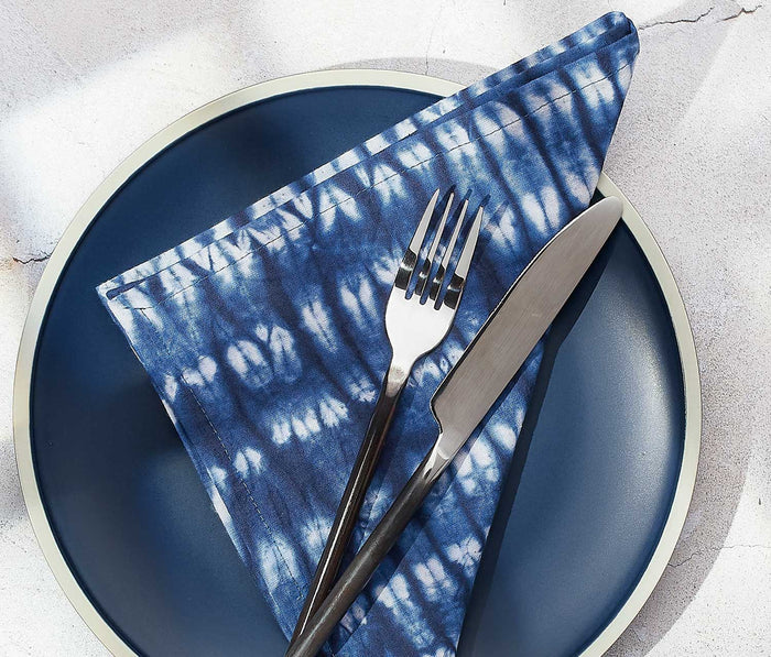 Danica Studio HEIRLOOM Tidal Block Indigo Print Napkins Set