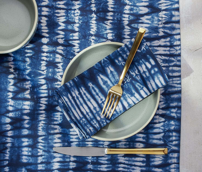 Danica Studio Tidal Tie Dyed Block Print Tablecloth - lollygag