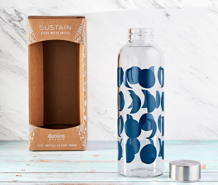 Sustain Ink Glass Water Bottle