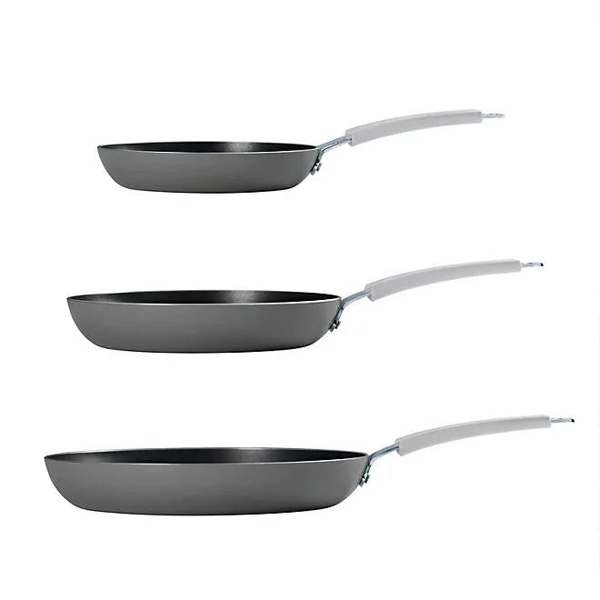 Tramontina 3-Pack Fry Pans, Charcoal Black - Front