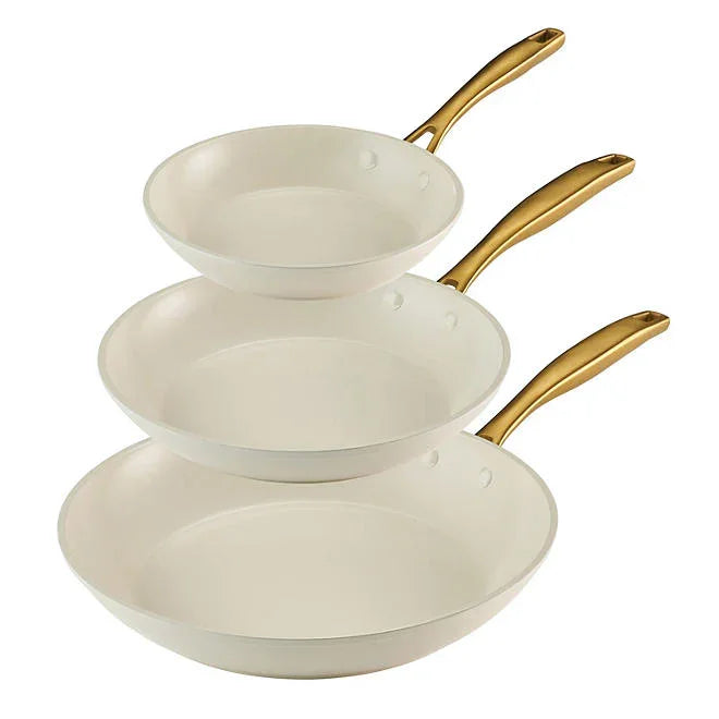 Tramontina 3-Pack Fry Pans, White - Front