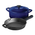 Tramontina 3-Piece Cast Iron Cookware Set, Blue - Front
