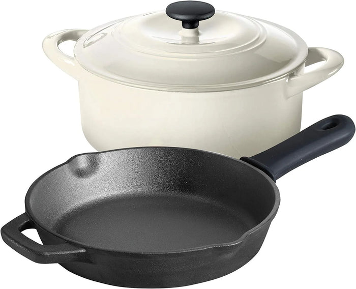 Tramontina 3-Piece Cast Iron Cookware Set, Latte - Front