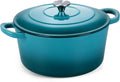 Tramontina 7 Qt Enameled Cast Iron Dutch Oven, Peacock - Front