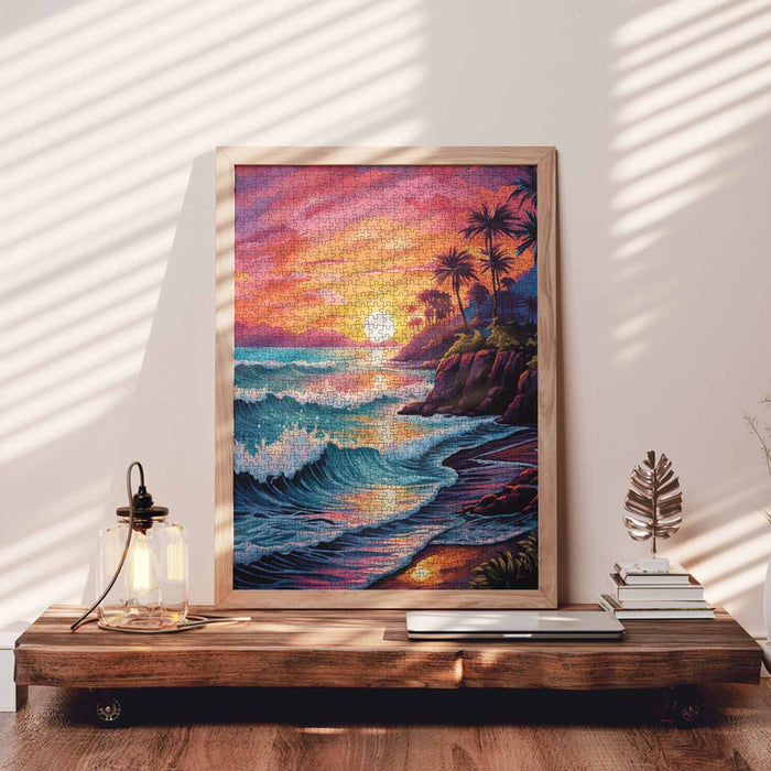 Tropical Sunset Shore Jigsaw Puzzle