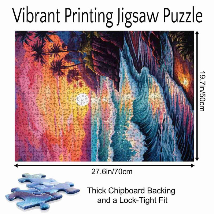 Tropical Sunset Shore Jigsaw Puzzle