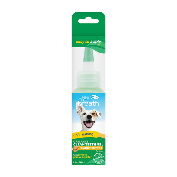 Tropiclean Fresh Breath Clean Teeth Gel Peanut Butter 59ml-Habitat Pet Supplies