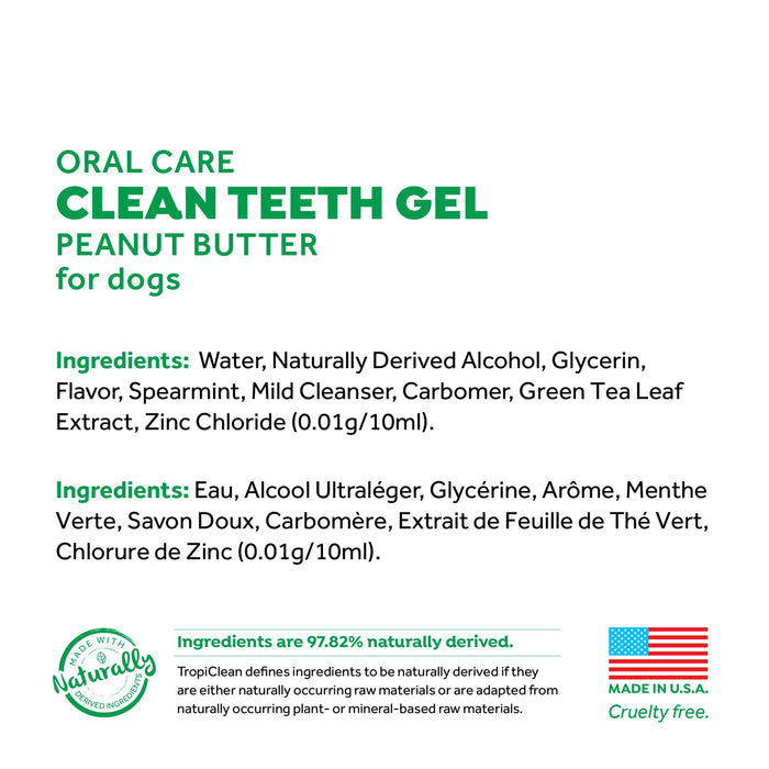Tropiclean Fresh Breath Clean Teeth Gel Peanut Butter 59ml