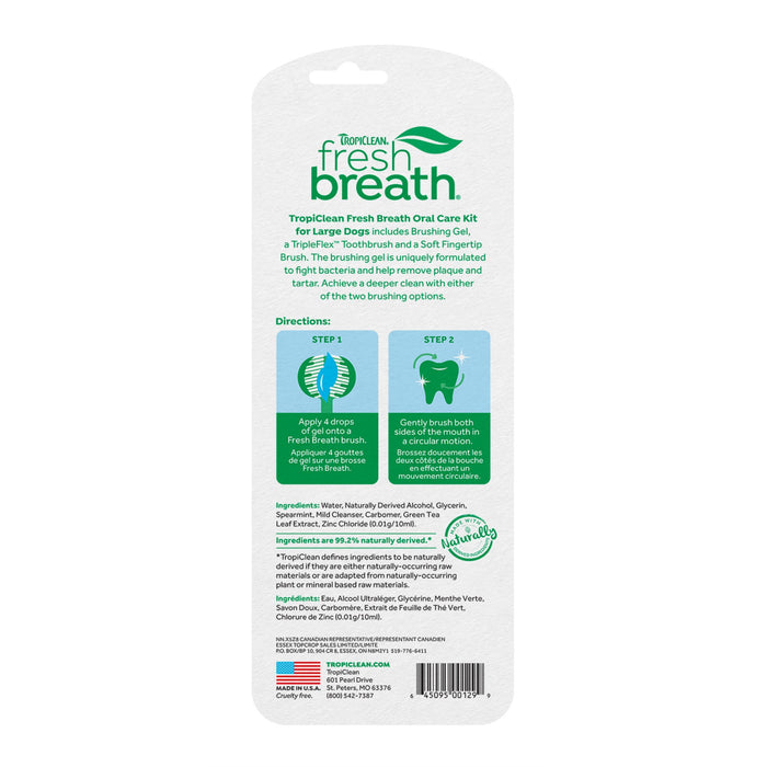 Tropiclean Fresh Breath Oral Care Kit For Medium and Large Dogs