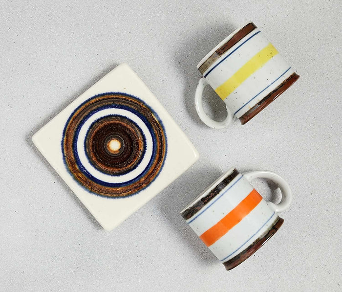 Twiggy Coffe Mugs & Trivet Set