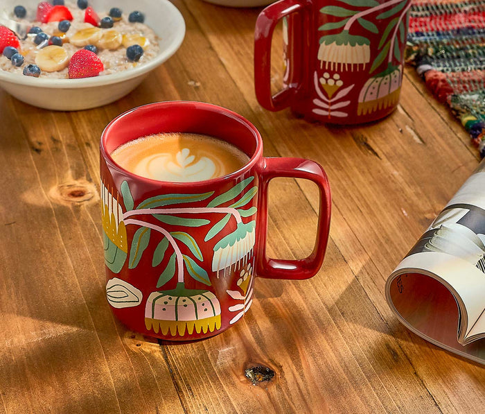 Venus Tall Crimson Illustrated Studio Mug Set - Lollygag.co