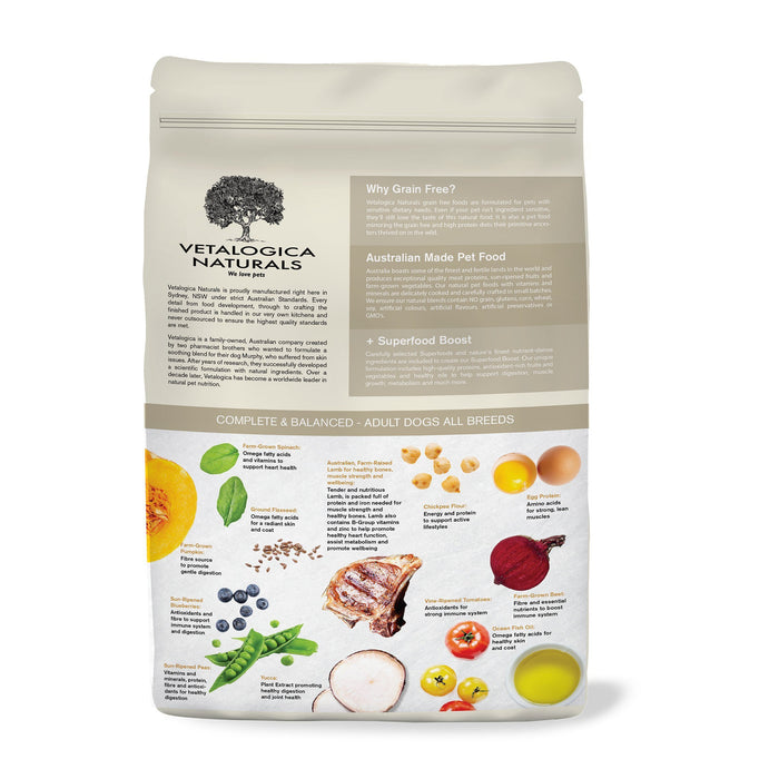 Vetalogica Naturals Grain Free Lamb Dry Dog Food 3kg