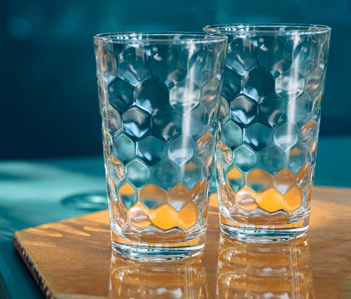 Honey Comb Highball Tall Glass Set: Vidivi - Lollygag