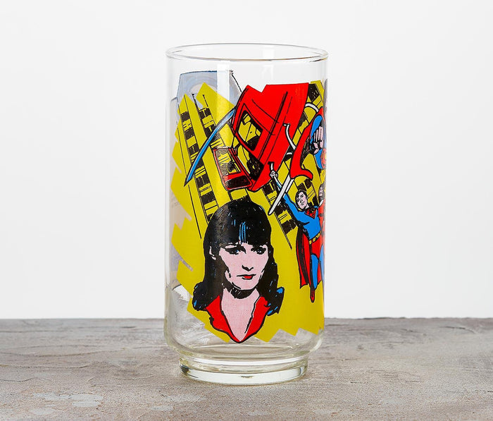 Vintage 1978 Superman Superman Saves The Day Pepsi Glass - Lollygag