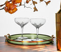 Vintage Art Nouveau Deco Fan Coupe Glass Set - Lollygag