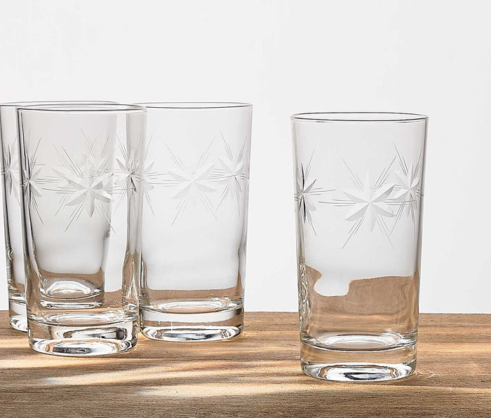 Vintage MCM Atomic Starburst Etched Carafe and Glasses Set - Lollygag.co