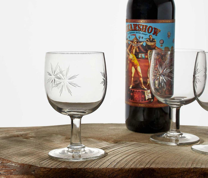 Vintage MCM Atomic Starburst Wine Glass Set - lollygag