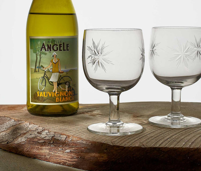 Vintage MCM Atomic Starburst Wine Glass Set - lollygag