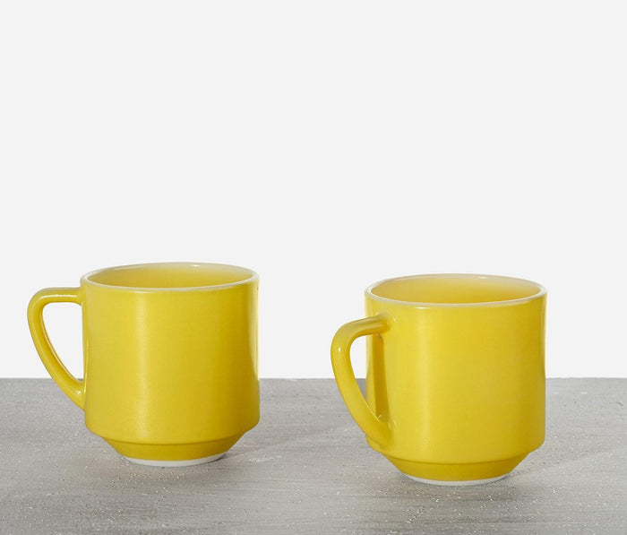 Sunshine Mugs: Vintage Federal Glass Set of 2 - lollygag