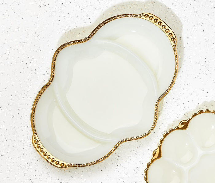 Vintage Marilyn Milk Fire King Glass Egg Dish - lollygag