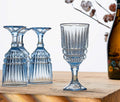 Vintage Fostoria Heritage Blue Wine Glass Set - lollygag