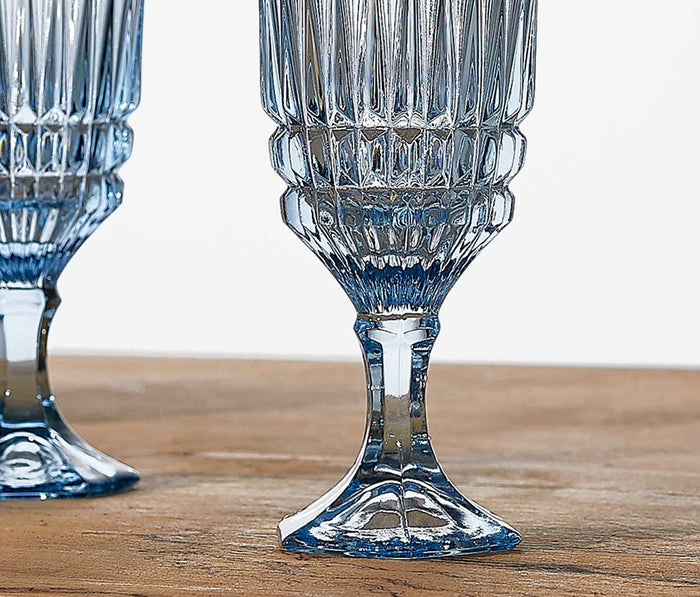 Vintage Fostoria Heritage Blue Wine Glass Set - Lollygag.co