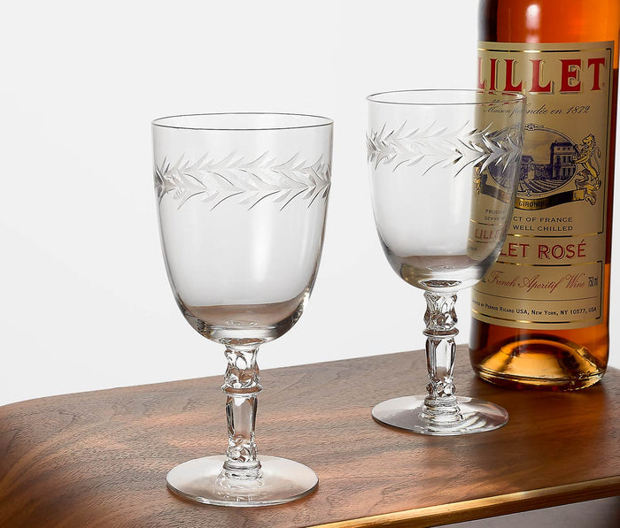 Vintage Fostoria Holly Clear Wine Glass Set - Lollygag